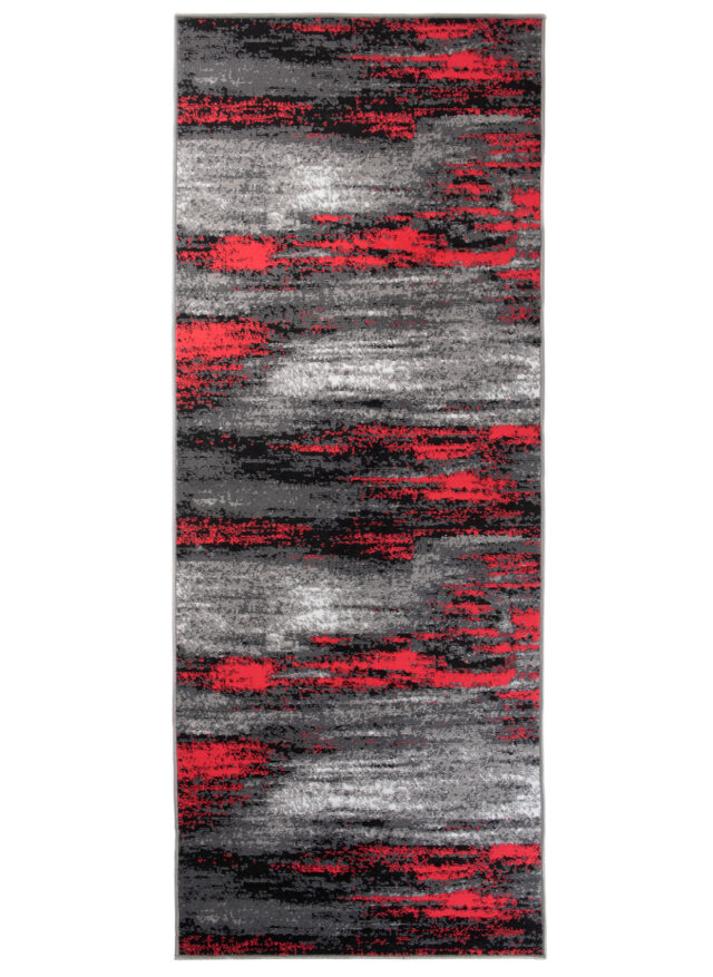 Loper Maya Grijs Zwart Rood Abstract