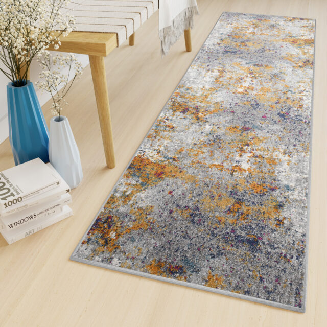 Loper Lazur Grijs Veelkleurig Abstract
