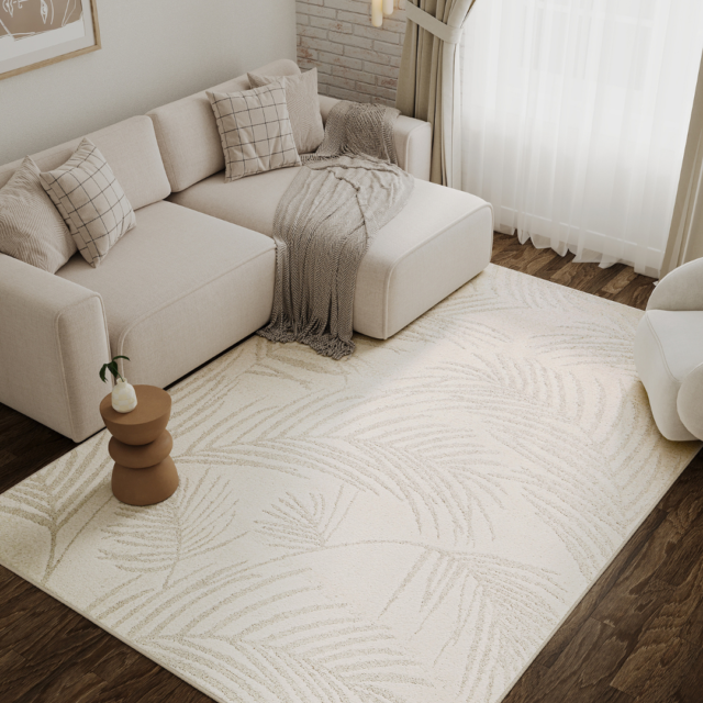 Vloerkleed Terra Crème Palmbladeren