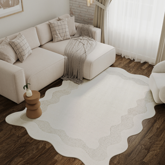 Vloerkleed Terra Crème Golf Onregelmatige Vorm