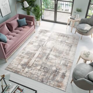 Vloerkleed Valley Grijs Rood Modern Gewreven