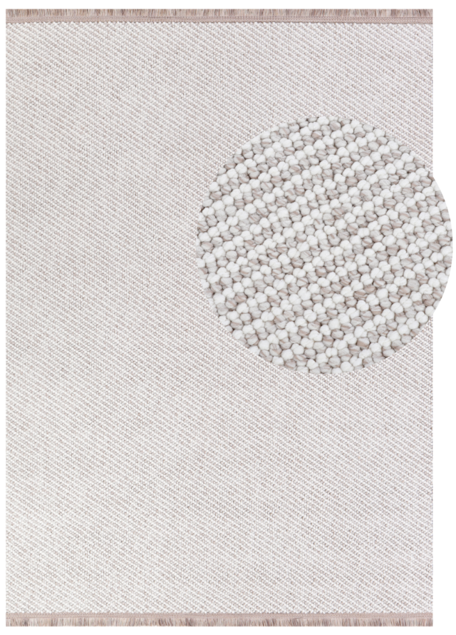 Vloerkleed Agra Beige Modern met Franjes