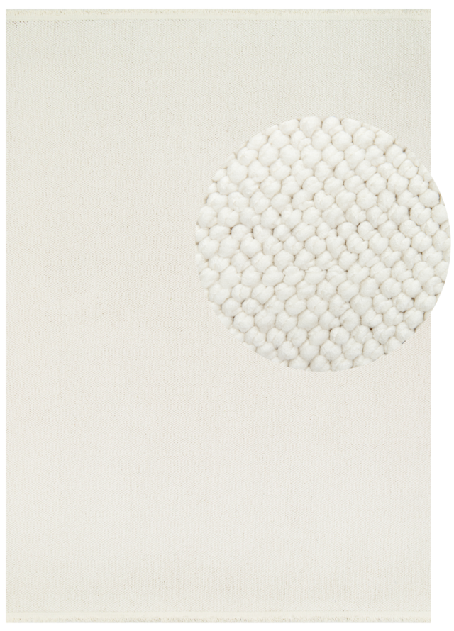 Vloerkleed Agra Creme Modern met Franjes