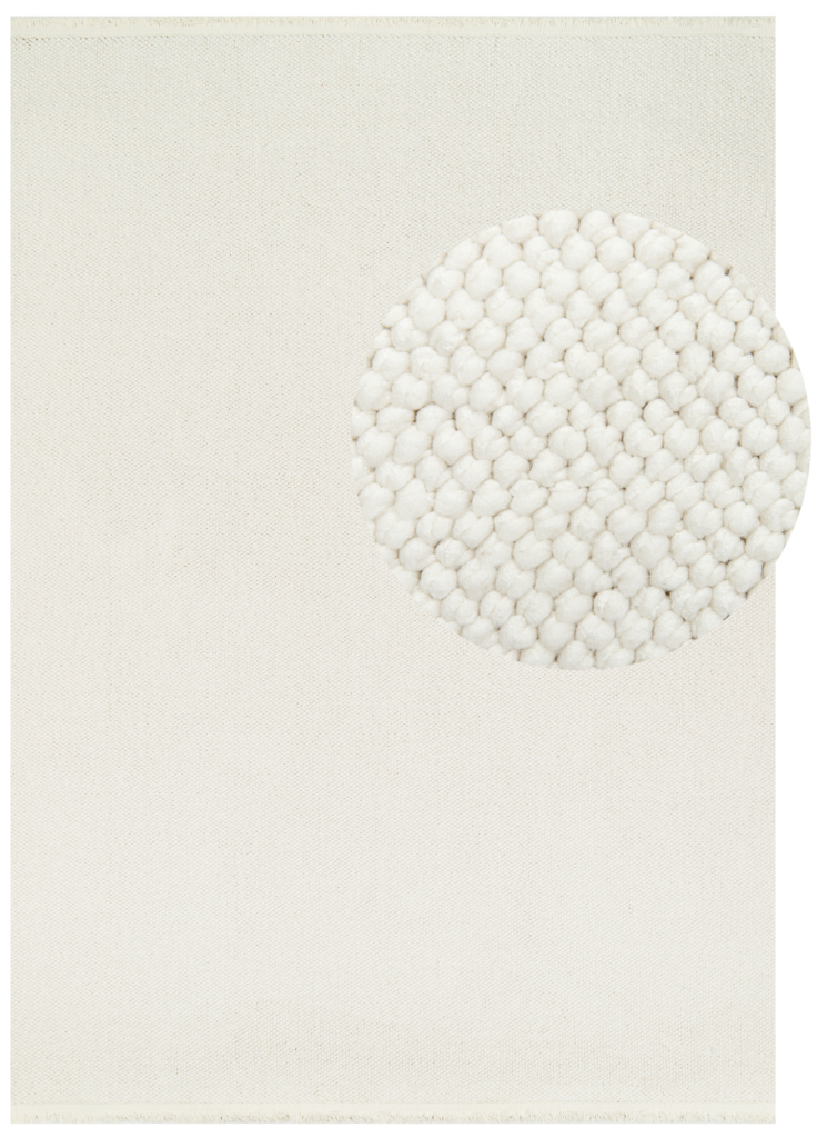 Vloerkleed Agra Creme Modern met Franjes
