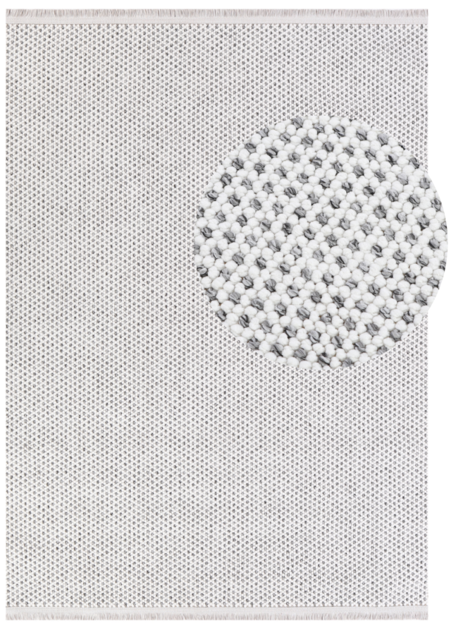Vloerkleed Agra Grijs Modern met Franjes