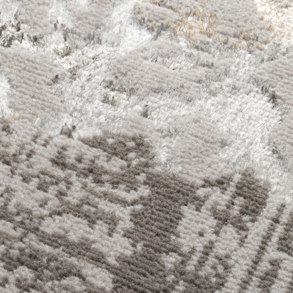 Loper Crystal Donkergrijs Beige Abstract