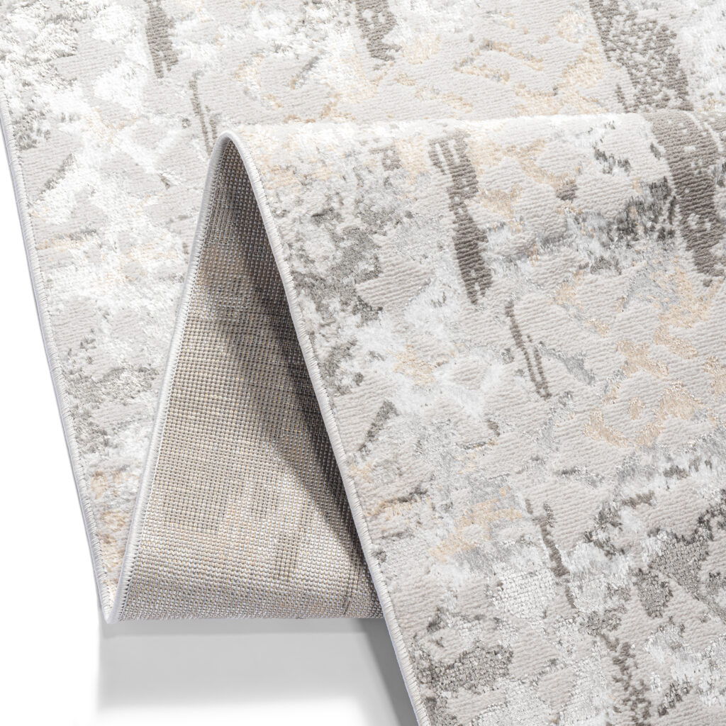 Loper Crystal Donkergrijs Beige Abstract