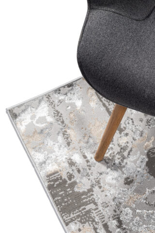 Loper Crystal Donkergrijs Beige Abstract