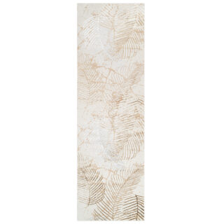 Loper Crystal Beige Bruin Bladeren
