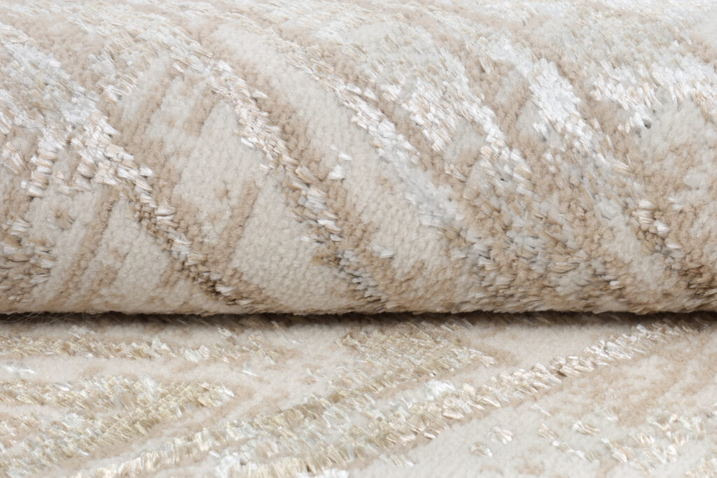 Vloerkleed Crystal Rond Cream Bruin Gevlekte Lijnen