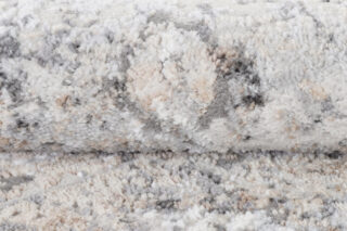 Vloerkleed Valley Rond Grijs Beige Ornamenten Frame