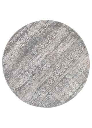 Vloerkleed Valley Rond Grijs Vintage Gebloemd