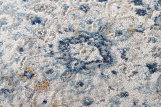 Vloerkleed Valley Rond Grijs Blauw Ornamenten Vintage