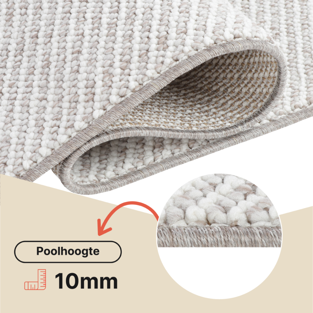 Vloerkleed Agra Beige Modern met Franjes