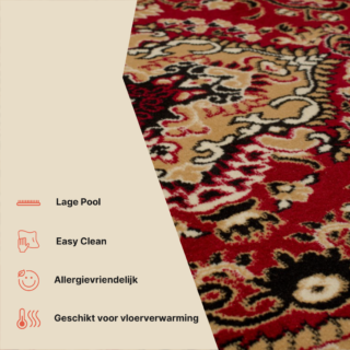 Vloerkleed Atlas Rood Beige Traditioneel Medaillon
