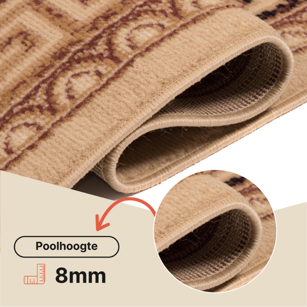 Vloerkleed Atlas Beige Bruin Klassiek Gebloemd