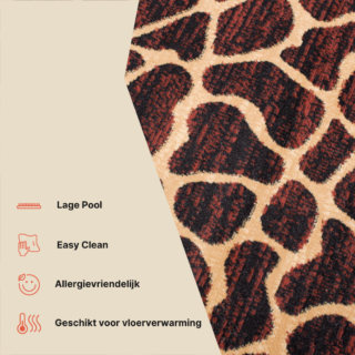 Vloerkleed Atlas Bruin Beige Dierenmotief Giraffe