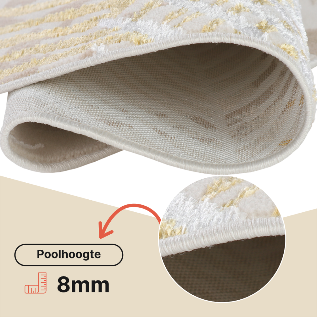 Vloerkleed Crystal Rond Gold Bruin Creme Bladeren