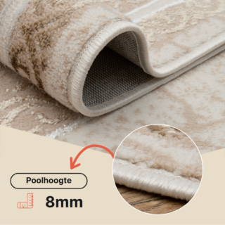 Vloerkleed Ares Bruin Beige Rozet Vintage