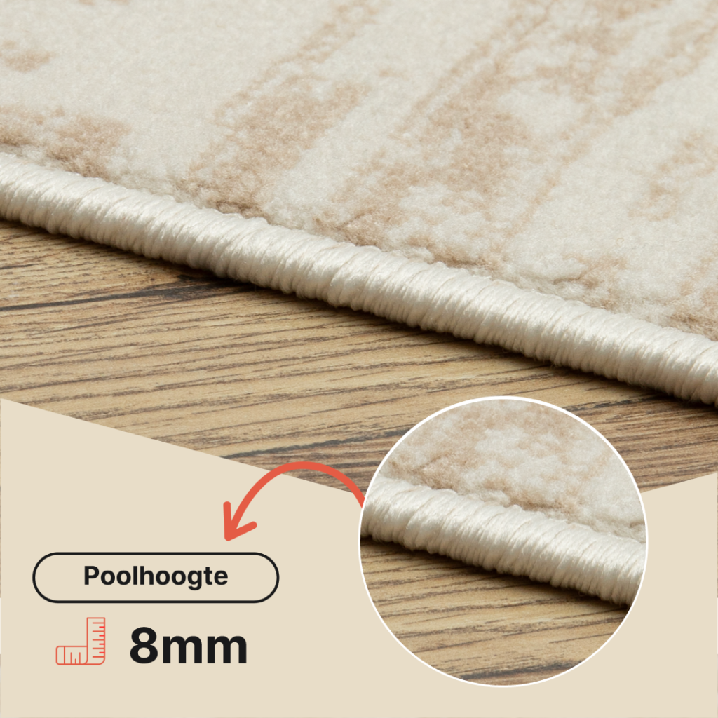 Vloerkleed Crystal Beige Bruin Crème Strepen 3D Effect