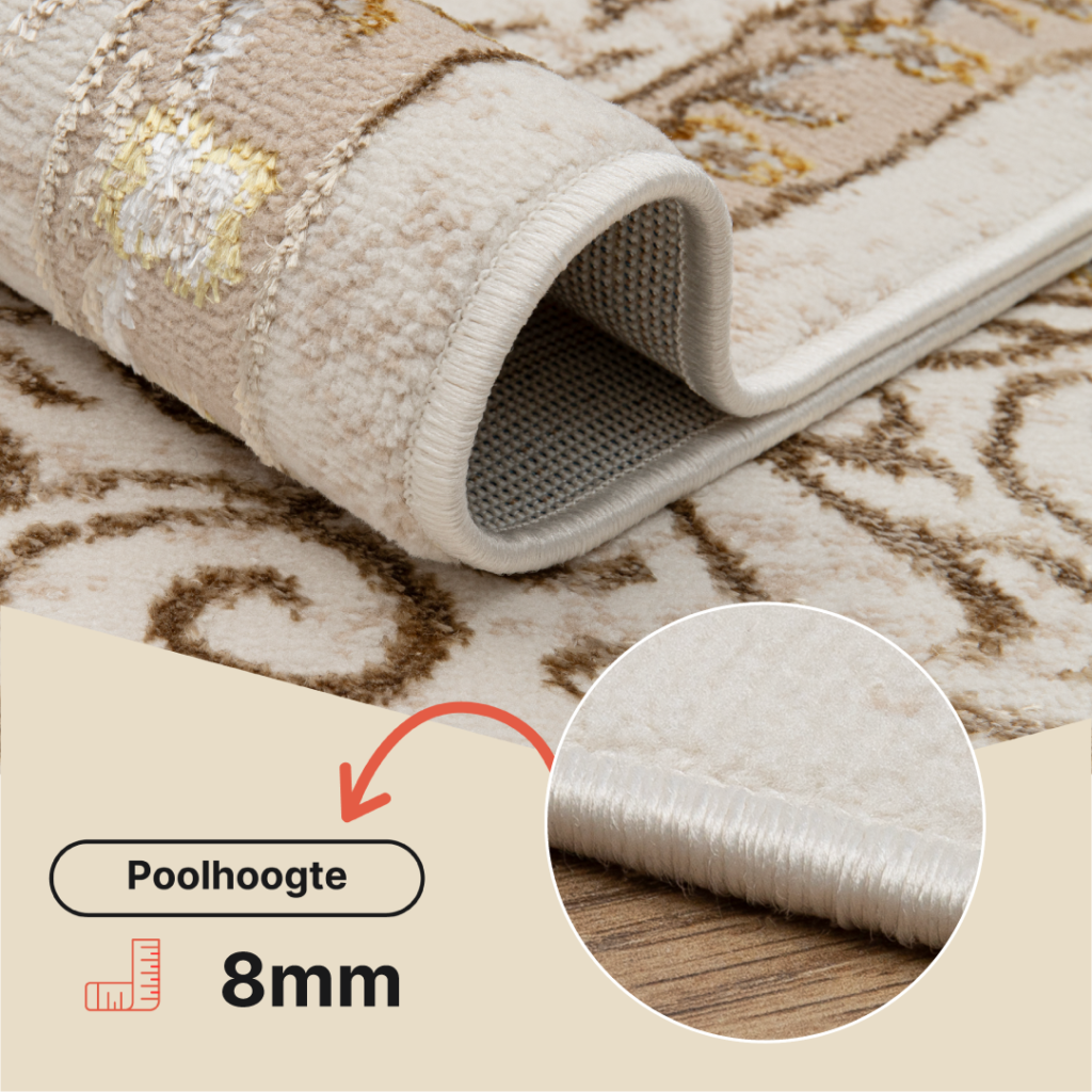 Vloerkleed Ares Goudkleur Bruin Beige Rozet