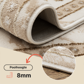 Vloerkleed Ares Bruin Beige Traditioneel Rozet