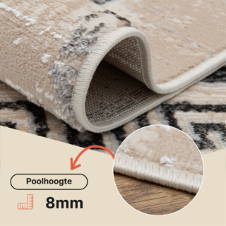 Vloerkleed Ares Grijs Beige Frame Gezaagd