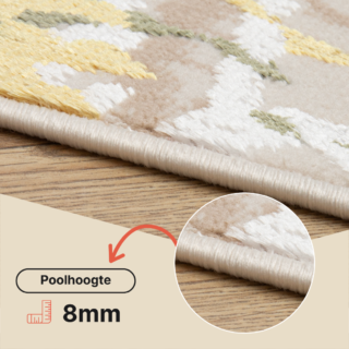 Vloerkleed Crystal Groen Creme Abstract Marmer 3D Effect