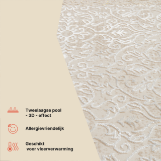 Vloerkleed Ares Creme Bruin Ornamenten Vintage