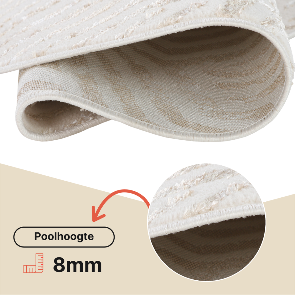 Vloerkleed Crystal Rond Bruin Creme Beige Lijnen