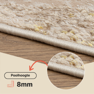 Vloerkleed Crystal Beige Goud Crème Marmer 3D Effect