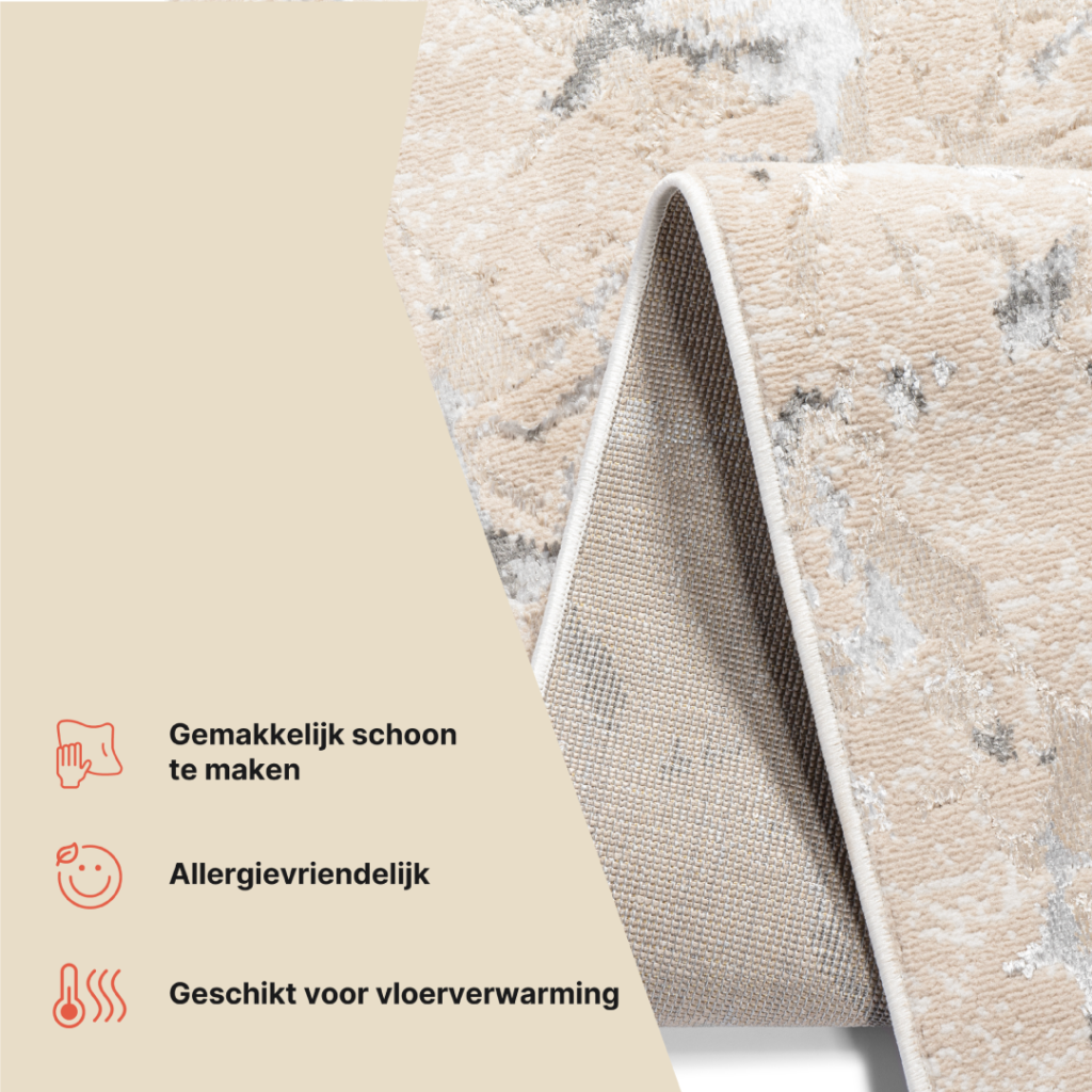Loper Crystal Beige Grijs Abstract