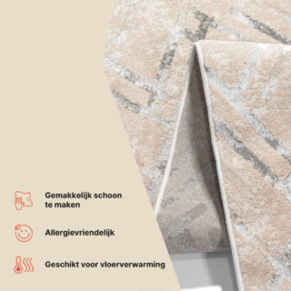 Loper Crystal Beige Grijs Zigzag