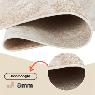 Vloerkleed Crystal Rond Beige Bruin Marmer
