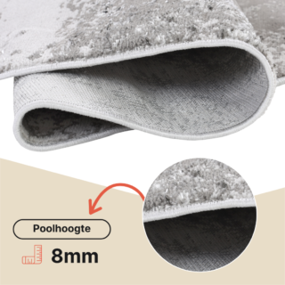 Vloerkleed Crystal Rond Lichtgrijs Marble