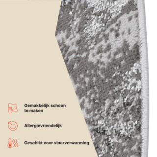 Vloerkleed Crystal Rond Lichtgrijs Marble