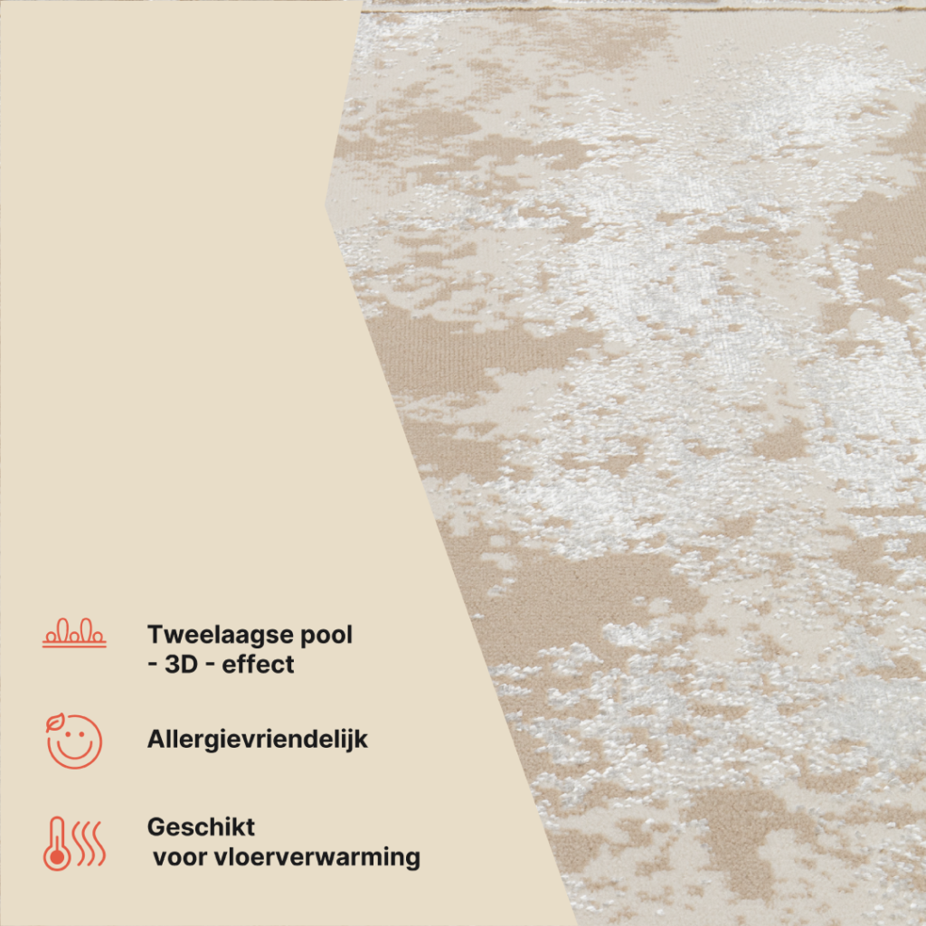 Vloerkleed Ares Beige Frame Abtract