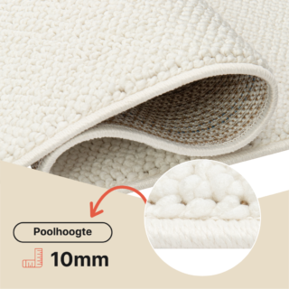 Vloerkleed Agra Creme Modern met Franjes