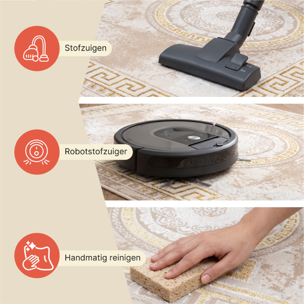 Vloerkleed Ares Goudkleur Beige Ornamenten Medaillon
