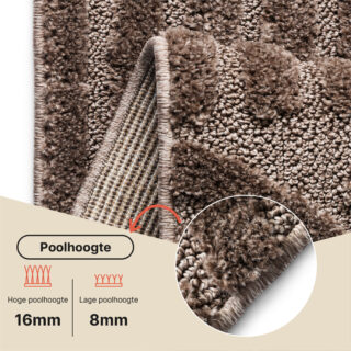Vloerkleed Linea 3D Taupe Patchwork