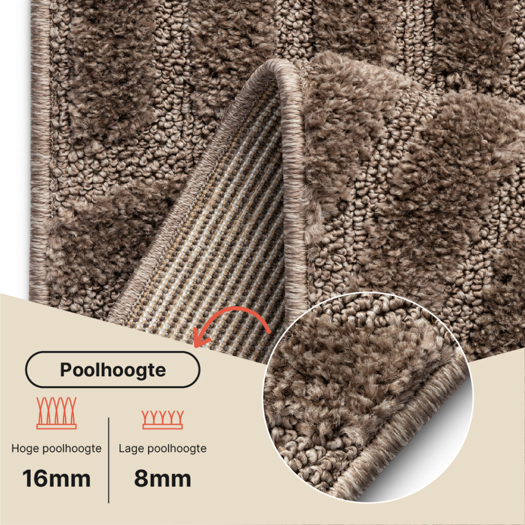 Vloerkleed Linea 3D Taupe Golven
