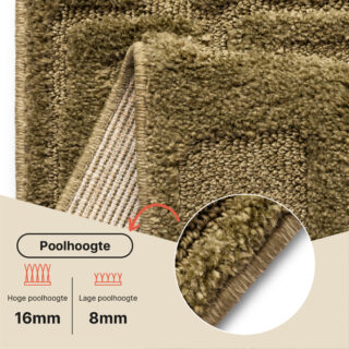 Vloerkleed Relievo 3D Olijfgroen Geometrisch