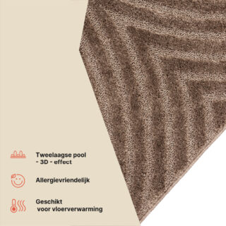 Vloerkleed Linea 3D Taupe Bogen