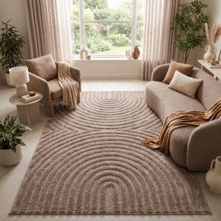 Vloerkleed Linea 3D Taupe Bogen