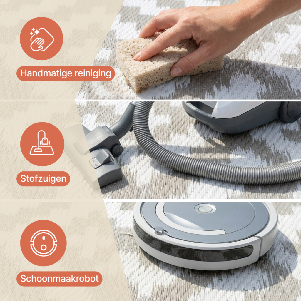 Vloerkleed Ibiza Outdoor Omkeerbaar Waterdicht Beige Wit