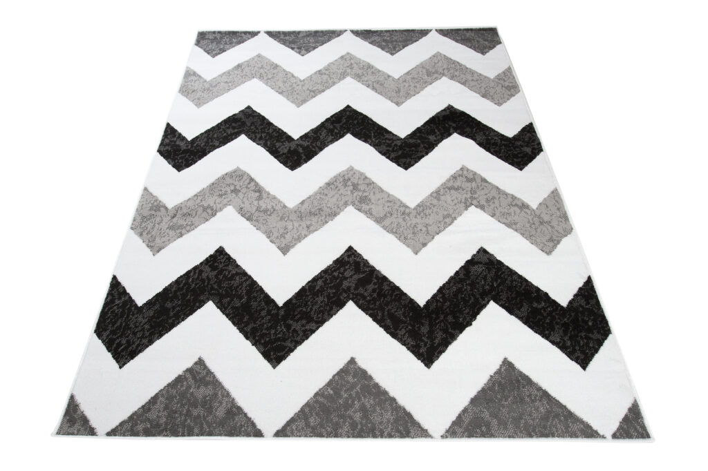 Vloerkleed Maya Grijs Zwart Geometrisch Zigzag