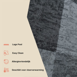Loper Antislip Grijs Geometrisch
