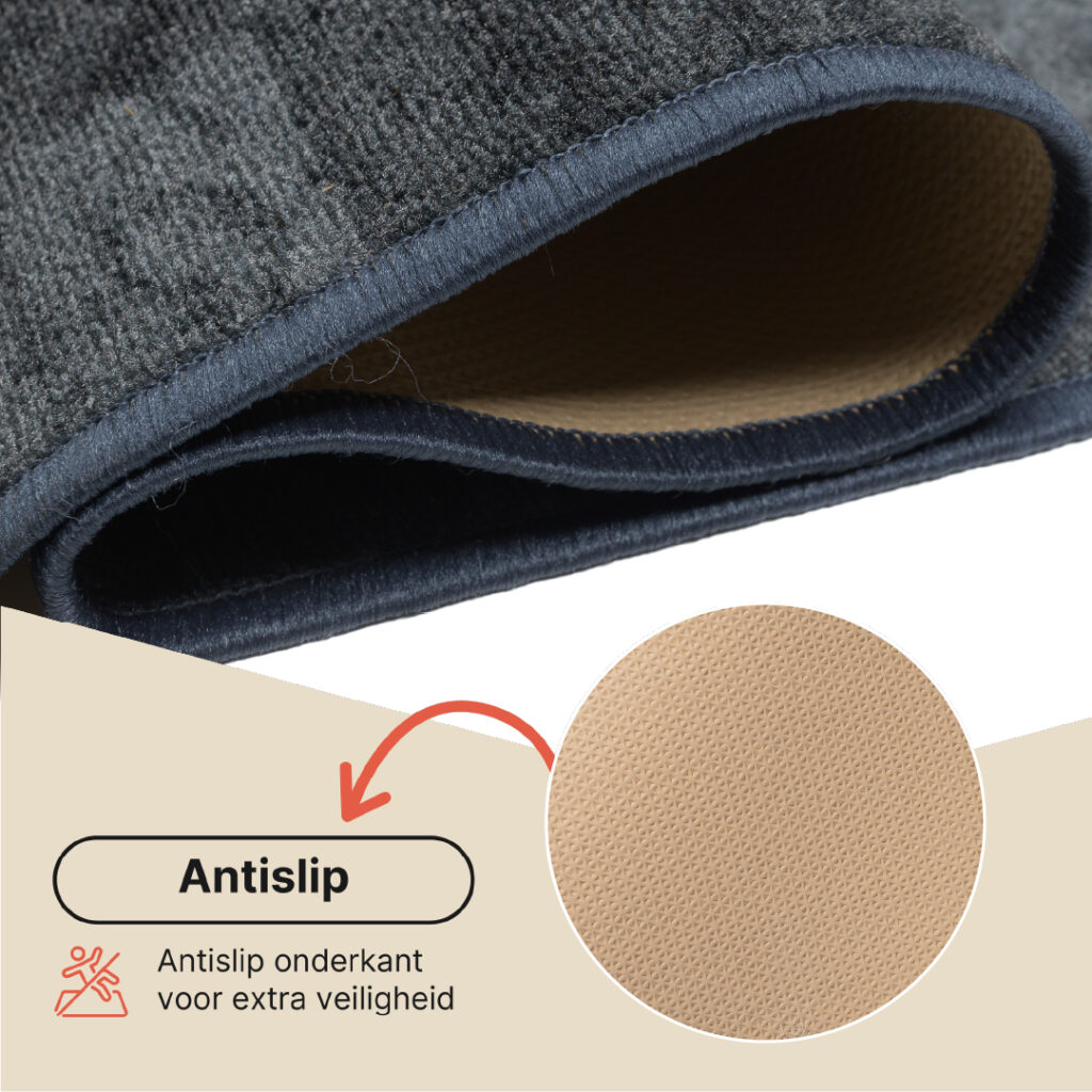 Loper Antislip Grijs Geometrisch