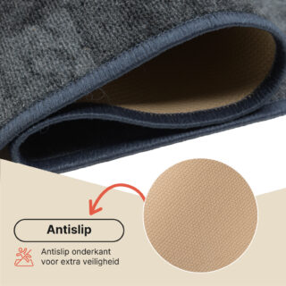 Loper Antislip Grijs Geometrisch