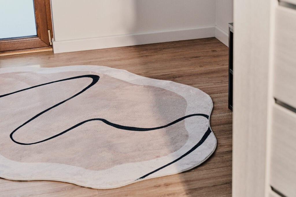 Vloerkleed Wisp Met Onregelmatige Vorm Beige
